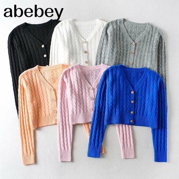 women's knits & tees 2021 vintage solid knitted women sweater cardigan winter long-sleeved short high waist casual female outwear, White
women's knits & tees 2021 vintage solid knitted women sweater cardigan winter long-sleeved short high waist casual female outwear, White