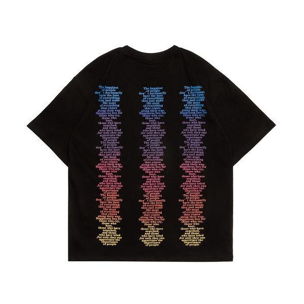 no vulgarity 2021 summer men's trend hip hop shirt with gradient letter print on the back, White;black
no vulgarity 2021 summer men's trend hip hop shirt with gradient letter print on the back, White;black
