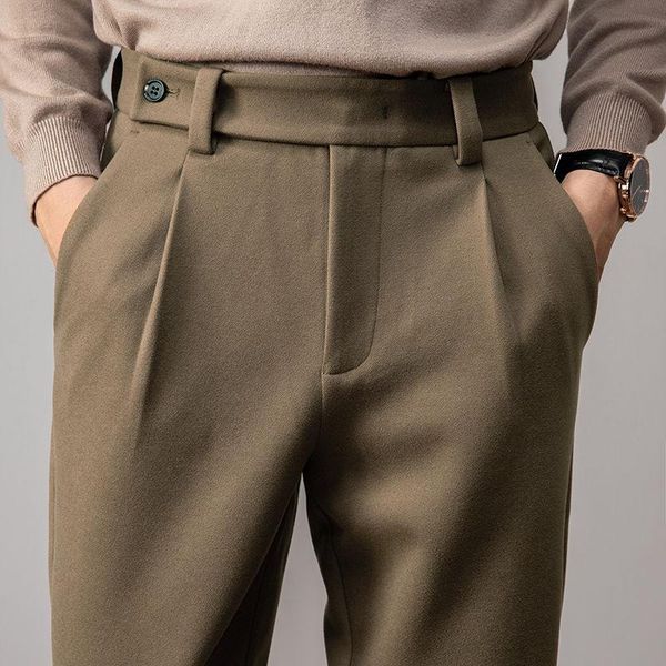 men's pants autumn winter mens thick velvet trousers smart casual loose straight woolen men trend business work harlan, Black
men's pants autumn winter mens thick velvet trousers smart casual loose straight woolen men trend business work harlan, Black