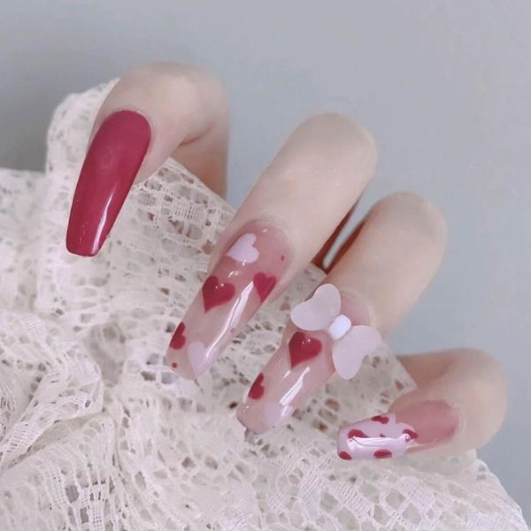 false nails 2021 24pcs love heart printed nail patch glue type removable long paragraph fashion manicure save time ey669, Red;gold
false nails 2021 24pcs love heart printed nail patch glue type removable long paragraph fashion manicure save time ey669, Red;gold