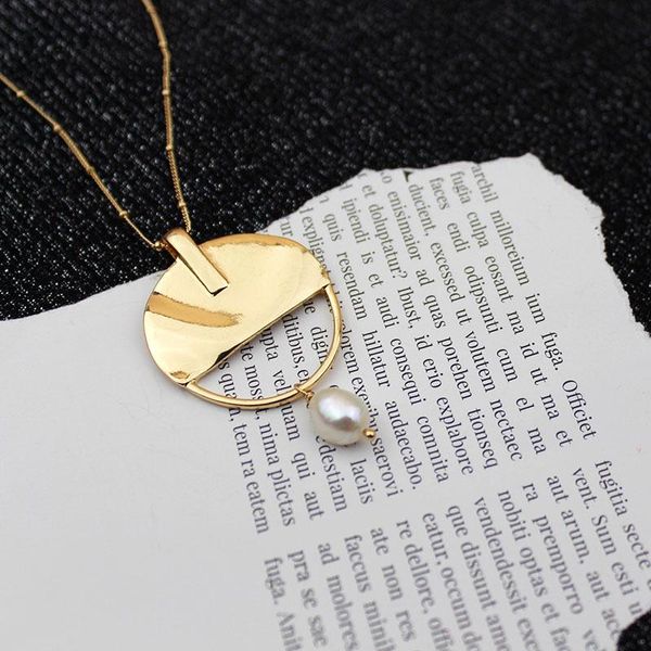 pendant necklaces srcoi half hollow round gold color metal imitation pearl necklace minimalist retro summer big beach chain lady, Silver
pendant necklaces srcoi half hollow round gold color metal imitation pearl necklace minimalist retro summer big beach chain lady, Silver