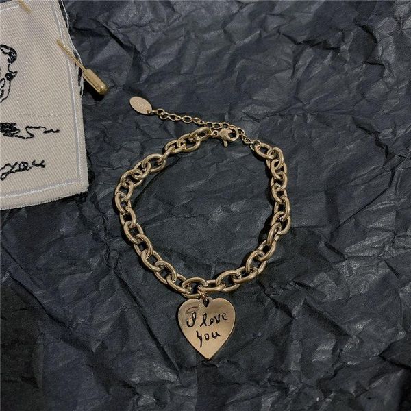 metal retro heart-shaped titanium steel bracelet temperament simple fashion chains, Silver
metal retro heart-shaped titanium steel bracelet temperament simple fashion chains, Silver