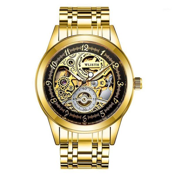 wristwatches 1012wlisth men luxury skeleton automatic winding mechanical watches gold stainless steel waterproof wristwatch male time hours, Slivery;brown
wristwatches 1012wlisth men luxury skeleton automatic winding mechanical watches gold stainless steel waterproof wristwatch male time hours, Slivery;brown
