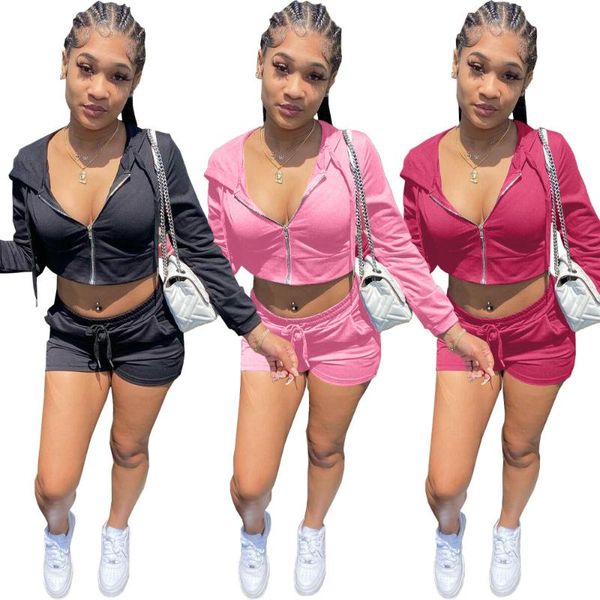 women's tracksuits 2021 autumn and winter women leisure sports long sleeve zipper coat shorts set two piece outfits, Gray
women's tracksuits 2021 autumn and winter women leisure sports long sleeve zipper coat shorts set two piece outfits, Gray