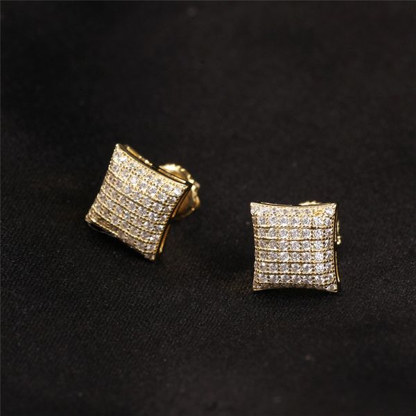 925 sterling silver yellow white gold plated iced out bling cz square earrings for men women jewelry, Golden;silver
925 sterling silver yellow white gold plated iced out bling cz square earrings for men women jewelry, Golden;silver