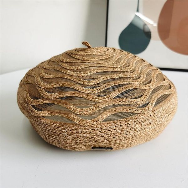 berets spring summer style vintage casual mixed color straw beret hat women woven breathable female painter cap fashion sun, Blue;gray
berets spring summer style vintage casual mixed color straw beret hat women woven breathable female painter cap fashion sun, Blue;gray
