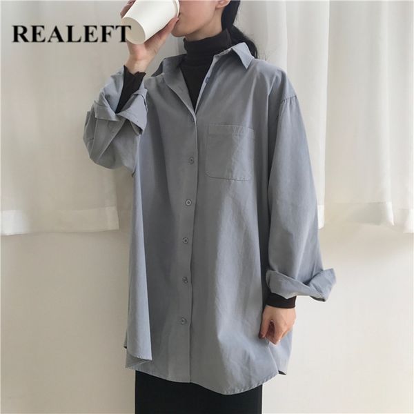 spring one pocket loose women's shirt female long blouse sleeve turn-down collar korean style women blouses 210428, White
spring one pocket loose women's shirt female long blouse sleeve turn-down collar korean style women blouses 210428, White