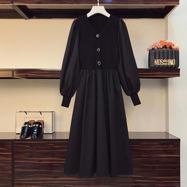 casual dresses french v-neck midi dress knit stitched hepburn autumn vestidos de festa sukienki na wesele damskie clothes for women, Black;gray
casual dresses french v-neck midi dress knit stitched hepburn autumn vestidos de festa sukienki na wesele damskie clothes for women, Black;gray