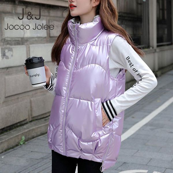 korean style sleeveless vest casual stand collar shiny coat cotton padded thick jackets women winter waistcoat outwear 210518, Black
korean style sleeveless vest casual stand collar shiny coat cotton padded thick jackets women winter waistcoat outwear 210518, Black