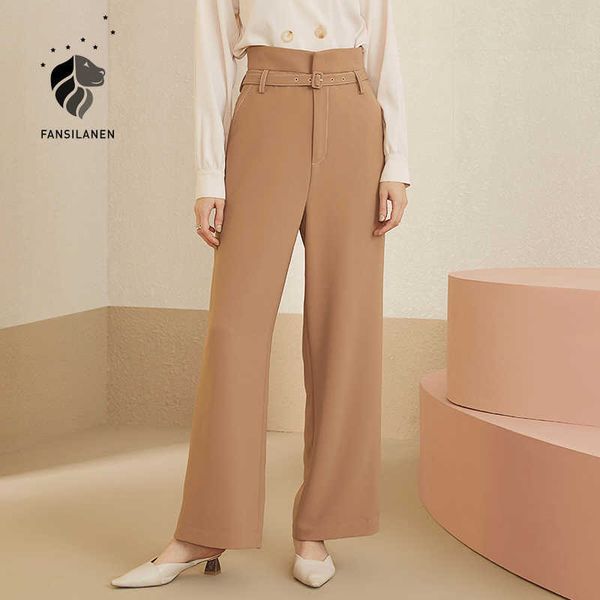fansilanen high waist wide leg casual pants women blue loose office lady elegant trousers spring belt vintage suit 210607, Black;white
fansilanen high waist wide leg casual pants women blue loose office lady elegant trousers spring belt vintage suit 210607, Black;white