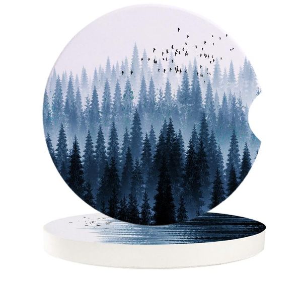 table runner ink painting coniferous forest chinese style small round ceramic car coasters set for drinks coffee tea beverage cup holder
table runner ink painting coniferous forest chinese style small round ceramic car coasters set for drinks coffee tea beverage cup holder