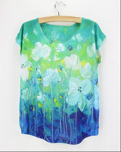 womens t shirts plus size lily firefly green floral print painting women summer wholesale 1111 blue shirt, White
womens t shirts plus size lily firefly green floral print painting women summer wholesale 1111 blue shirt, White