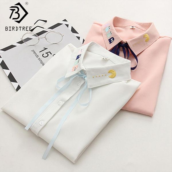 autumn white embroidery with lace women shirts up bow turn down collar japanese kawaii female tee arrival t79615a
autumn white embroidery with lace women shirts up bow turn down collar japanese kawaii female tee arrival t79615a
