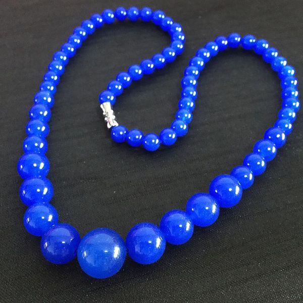 chains natural stone fashion style 6-14mm blue chalcedony jades round beads necklace for women chain choker jewelry 18inch ge4032, Silver
chains natural stone fashion style 6-14mm blue chalcedony jades round beads necklace for women chain choker jewelry 18inch ge4032, Silver