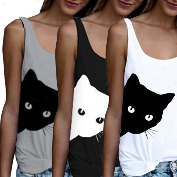 summer women cami sleeveless vest cat casual loose ladies print black white tank crew neck
summer women cami sleeveless vest cat casual loose ladies print black white tank crew neck