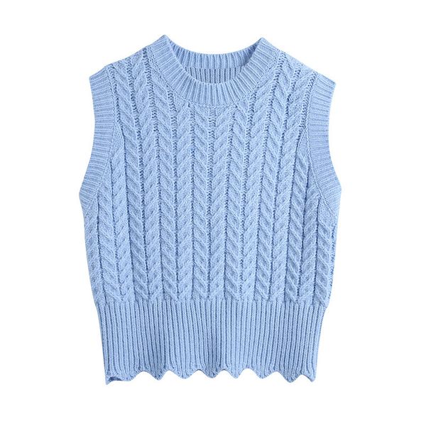 fashion o-neck knitted sweater vest women blue sleeveless crop sweaters female waistcoat chic 210430, Black;white
fashion o-neck knitted sweater vest women blue sleeveless crop sweaters female waistcoat chic 210430, Black;white