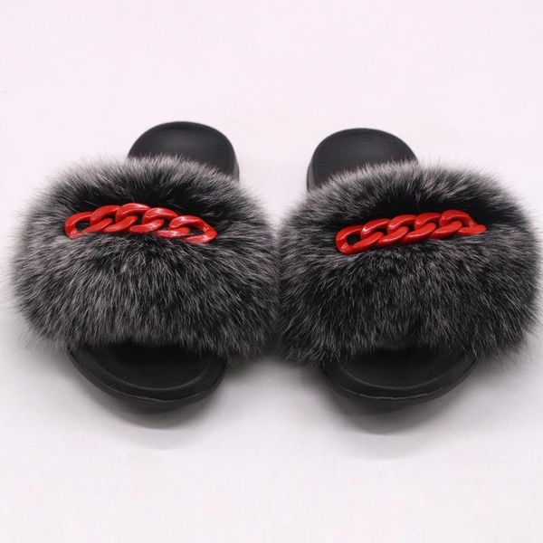 plush flip flop real raccoon fur slippers designer color chain beach women's summer sandal, Black
plush flip flop real raccoon fur slippers designer color chain beach women's summer sandal, Black