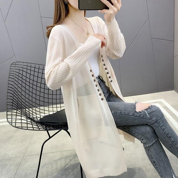 women's knits & tees hollow outer cardigan thin section 2021 long ice silk shawl summer knitted sunscreen clothing lady jacket zh403, White
women's knits & tees hollow outer cardigan thin section 2021 long ice silk shawl summer knitted sunscreen clothing lady jacket zh403, White