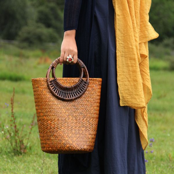 woven bag straw bamboo brown stuff sackstotes bucket women's rattan straw leisure vacation beach hand
woven bag straw bamboo brown stuff sackstotes bucket women's rattan straw leisure vacation beach hand
