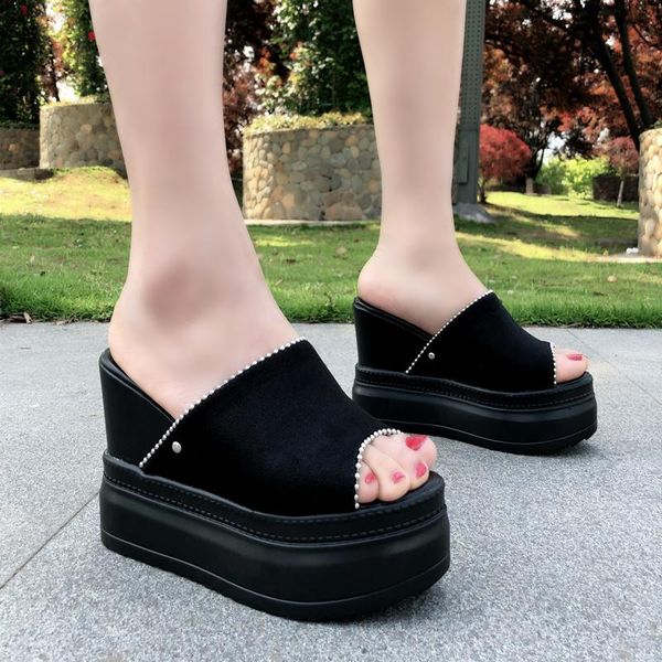 slippers 10 cm women's summer super high-heeled flip-flops non-slip thick-soled wedge heel increase shoes, Black
slippers 10 cm women's summer super high-heeled flip-flops non-slip thick-soled wedge heel increase shoes, Black