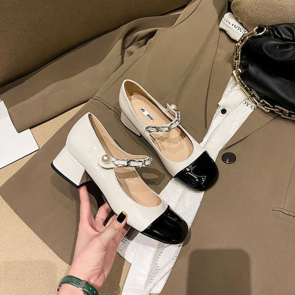 2021 summer new miu family square head thick heel pearl mary jane single shoes high heel retro leisure net red shoes fashion ysj, Black
2021 summer new miu family square head thick heel pearl mary jane single shoes high heel retro leisure net red shoes fashion ysj, Black