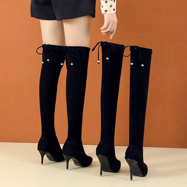 boots 2022 fashion winter and autumn high women shoes warm cashmere elastic pointed toe long temperament bottine, Black
boots 2022 fashion winter and autumn high women shoes warm cashmere elastic pointed toe long temperament bottine, Black