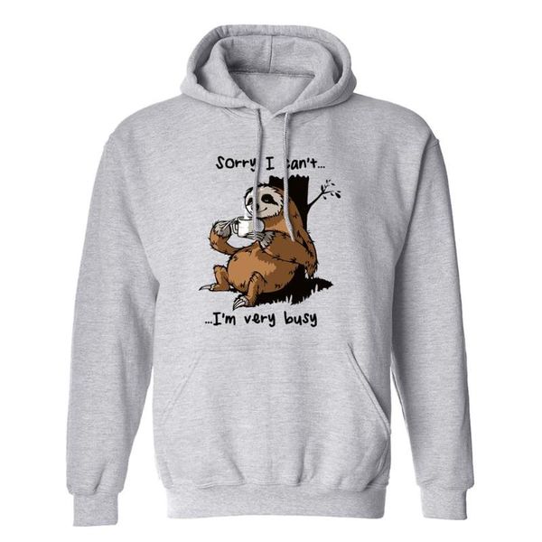 men's hoodies & sweatshirts sloth drinking coffee sorry i can't i'm very busy xmas gifts funny cotton hooded fleece foodies g, Black
men's hoodies & sweatshirts sloth drinking coffee sorry i can't i'm very busy xmas gifts funny cotton hooded fleece foodies g, Black