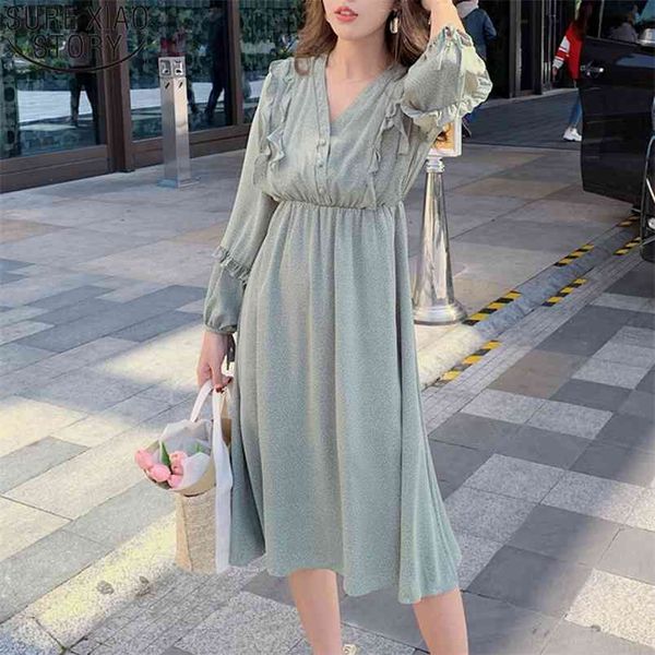 midi long chiffon dresses spring women dot print sweet v-neck high waist korean robe mujer 13194 210506, Black;gray
midi long chiffon dresses spring women dot print sweet v-neck high waist korean robe mujer 13194 210506, Black;gray