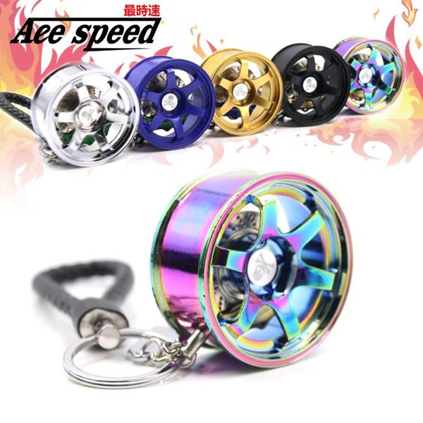 keychains wheel rim alloy key chain metal keychain car ring hub 02, Silver