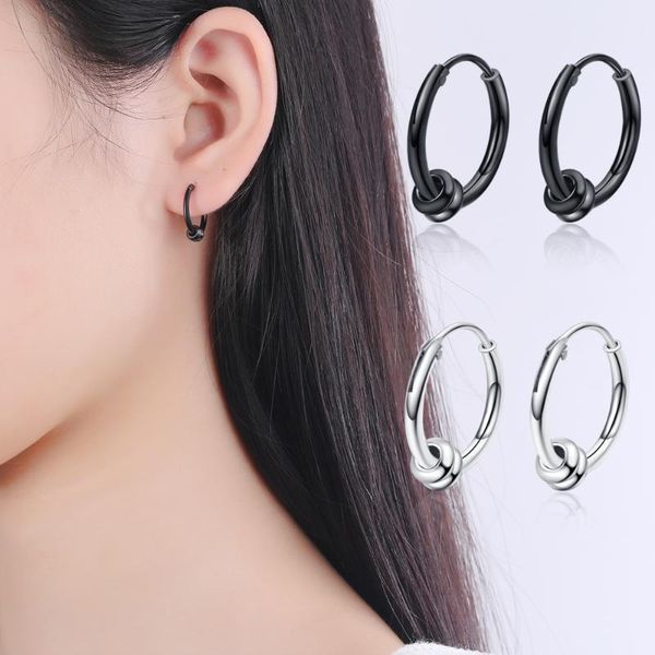 trendy black round hoop earrings for lady jewelry silver 925 sterling women female spring accessories & huggie, Golden;silver
trendy black round hoop earrings for lady jewelry silver 925 sterling women female spring accessories & huggie, Golden;silver