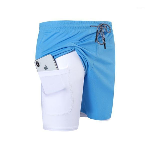 men's 2 in 1 running shorts mens sports quick drying training exercise jogging gyms men with built-in pocket liner, White;black 
men's 2 in 1 running shorts mens sports quick drying training exercise jogging gyms men with built-in pocket liner, White;black