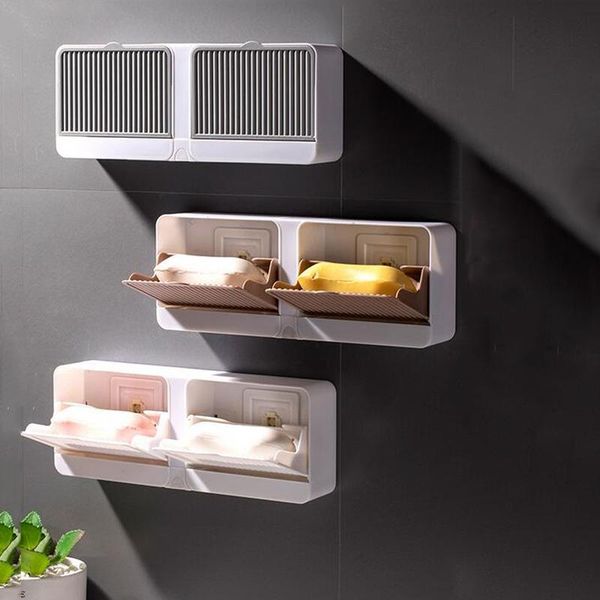 soap dishes creative non-perforated box bathroom double drain holder wall-mounted rack dustproof dish
soap dishes creative non-perforated box bathroom double drain holder wall-mounted rack dustproof dish