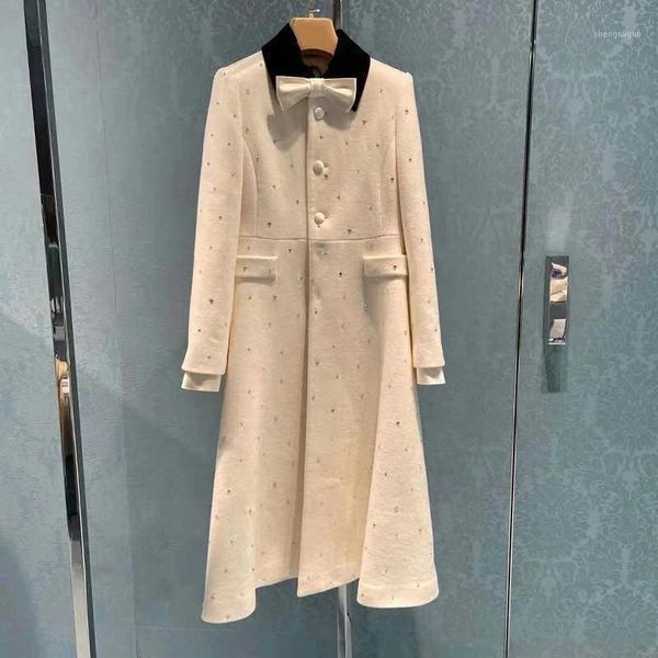 women's wool & blends spring fashion 2021 ol elegant overcoat diamonds bowtie coat b949, Black
women's wool & blends spring fashion 2021 ol elegant overcoat diamonds bowtie coat b949, Black