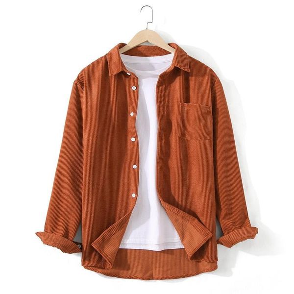 men's casual shirts men clothing 2021 autumn loose corduroy breathable long-sleeved fashion lapel plus size camisas para hombre, White;black
men's casual shirts men clothing 2021 autumn loose corduroy breathable long-sleeved fashion lapel plus size camisas para hombre, White;black