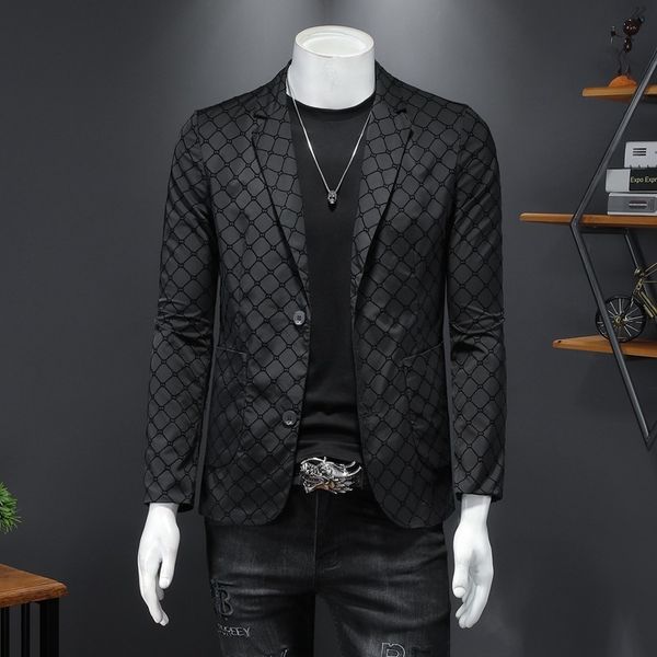 fashion suits 2021 spring men's lapel dark pattern youth coat trend handsome two button casual single, White;black
fashion suits 2021 spring men's lapel dark pattern youth coat trend handsome two button casual single, White;black