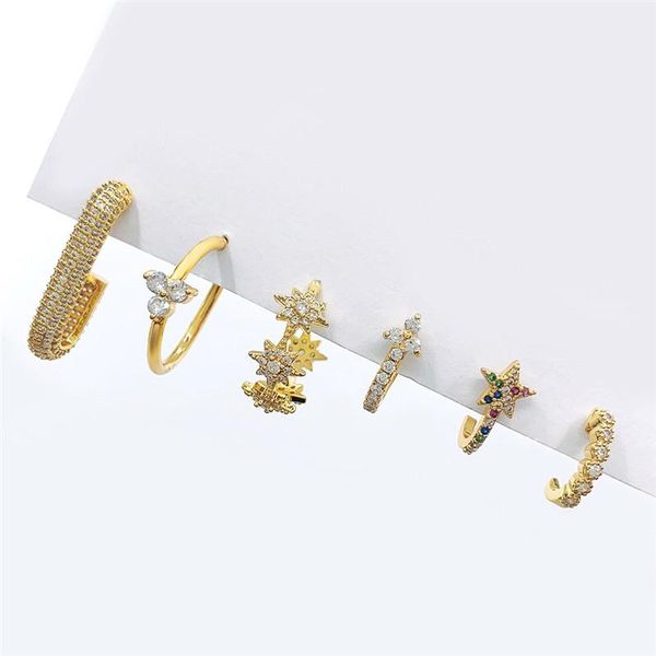 hoop & huggie ins style multicolor crystal gold earrings for women fashion star zircon girl korean jewelry gift, Golden;silver
hoop & huggie ins style multicolor crystal gold earrings for women fashion star zircon girl korean jewelry gift, Golden;silver