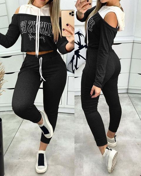 women's two piece pants tracksuit fashion sports styl plus size stitching hoodie long sets set women outfits, White
women's two piece pants tracksuit fashion sports styl plus size stitching hoodie long sets set women outfits, White