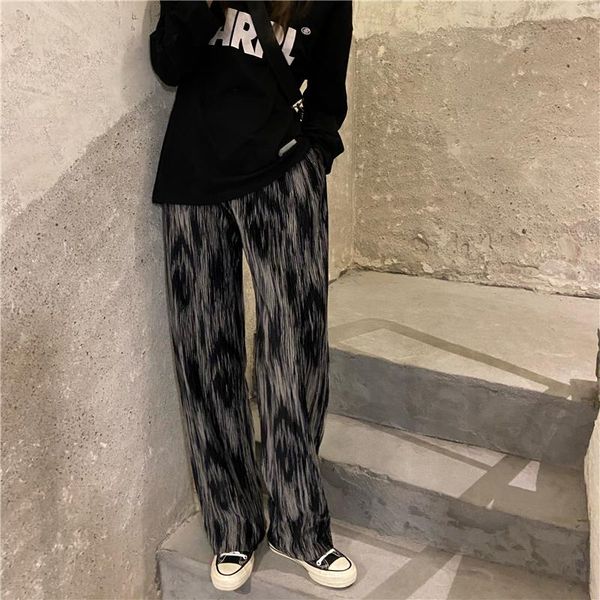 women's pants & capris 2021 spring tie dye wide leg long elastic high waist thin loose striped trousers, Black;white
women's pants & capris 2021 spring tie dye wide leg long elastic high waist thin loose striped trousers, Black;white