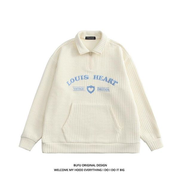 men's hoodies & sweatshirts autumn casual sweater korean waffle lapel ladies loose retro couple hoodie hip hop street sweatshirt, Black
men's hoodies & sweatshirts autumn casual sweater korean waffle lapel ladies loose retro couple hoodie hip hop street sweatshirt, Black
