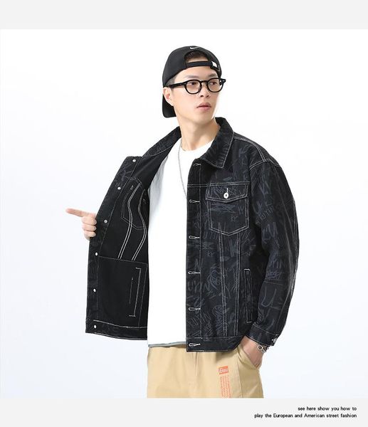 men's jackets clothing 2021 black denim jacket all-match autumn full-print jacquard loose large size handsome trendy casual, Black;brown
men's jackets clothing 2021 black denim jacket all-match autumn full-print jacquard loose large size handsome trendy casual, Black;brown