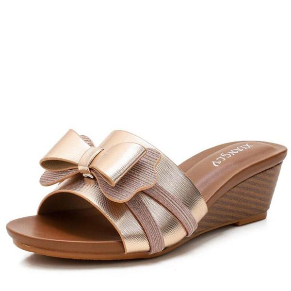female sandals summer lovely bow platform for women soft mules wedges shoes pu leather elegant slides, Black
female sandals summer lovely bow platform for women soft mules wedges shoes pu leather elegant slides, Black
