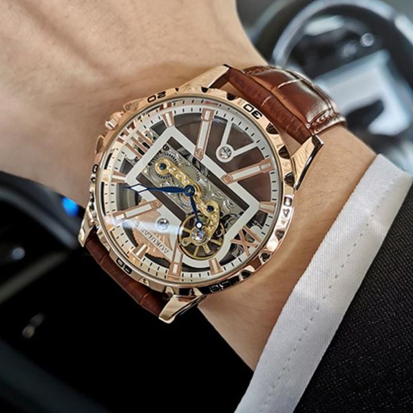 wristwatches aokulasic fashion casual men's watches leather band mechanical hollow design tourbillon for man watch luminous, Slivery;brown
wristwatches aokulasic fashion casual men's watches leather band mechanical hollow design tourbillon for man watch luminous, Slivery;brown