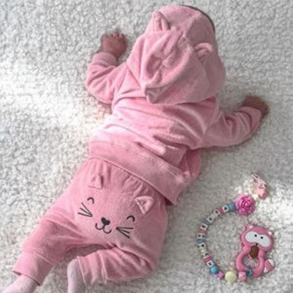 clothing sets baby's cute cartoon cat ears girls hooded pockets sweatshirts + casual trousers kids boys 2pcs suits infant tracksuits, White
clothing sets baby's cute cartoon cat ears girls hooded pockets sweatshirts + casual trousers kids boys 2pcs suits infant tracksuits, White