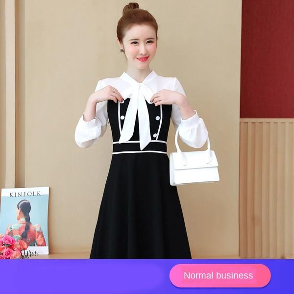 plus size(--5xl) ladies dress temperament bow fake two spring and autumn french retro lantern sleeve women's clothing casual dresses, Black;gray
plus size(--5xl) ladies dress temperament bow fake two spring and autumn french retro lantern sleeve women's clothing casual dresses, Black;gray