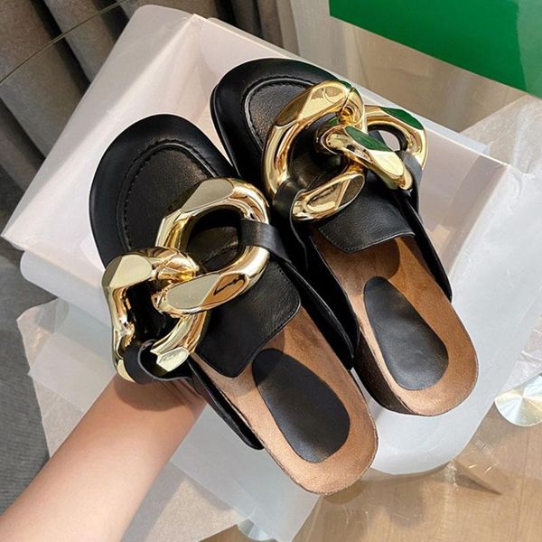 fashion metal chain slippers women close toe flat casual shoes slip on slide outdoor flip flops spring footwear zapatillas mujer, Black
fashion metal chain slippers women close toe flat casual shoes slip on slide outdoor flip flops spring footwear zapatillas mujer, Black