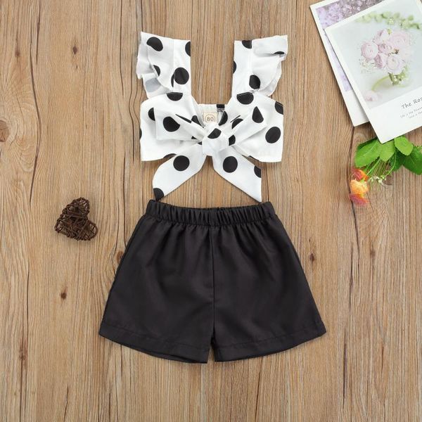 clothing sets 2pcs summer infant baby girls polka dot pattern tank flying sleeve vest with bow-knot+ shorts toddler cotton outwear, White
clothing sets 2pcs summer infant baby girls polka dot pattern tank flying sleeve vest with bow-knot+ shorts toddler cotton outwear, White