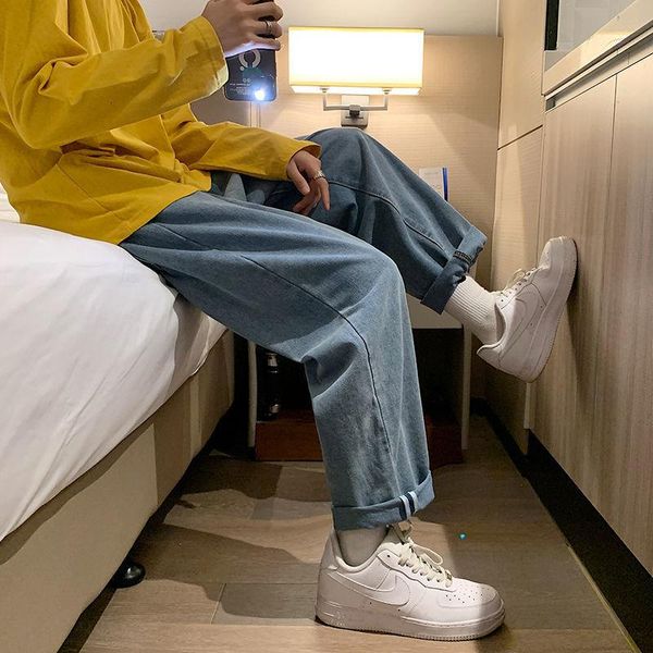 neploha men's solid color jeans korean streetwear denim pants casual oversize male straight hip hop, Blue
neploha men's solid color jeans korean streetwear denim pants casual oversize male straight hip hop, Blue