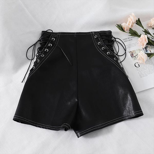 low waist lace up women short performance party dance skinny patent leather slim cut, White;black
low waist lace up women short performance party dance skinny patent leather slim cut, White;black
