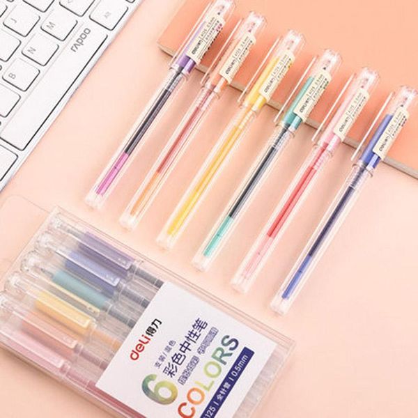 gel pens deli 6 colors pen student note book multicolor set full needle 0.5mm stationery a125
gel pens deli 6 colors pen student note book multicolor set full needle 0.5mm stationery a125