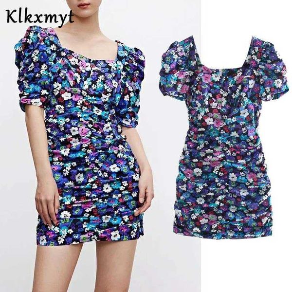 klkxmyt za dress women fashion floral print mini vintage short sleeve pleated elastic female es vestidos mujer 210527, Black;gray
klkxmyt za dress women fashion floral print mini vintage short sleeve pleated elastic female es vestidos mujer 210527, Black;gray